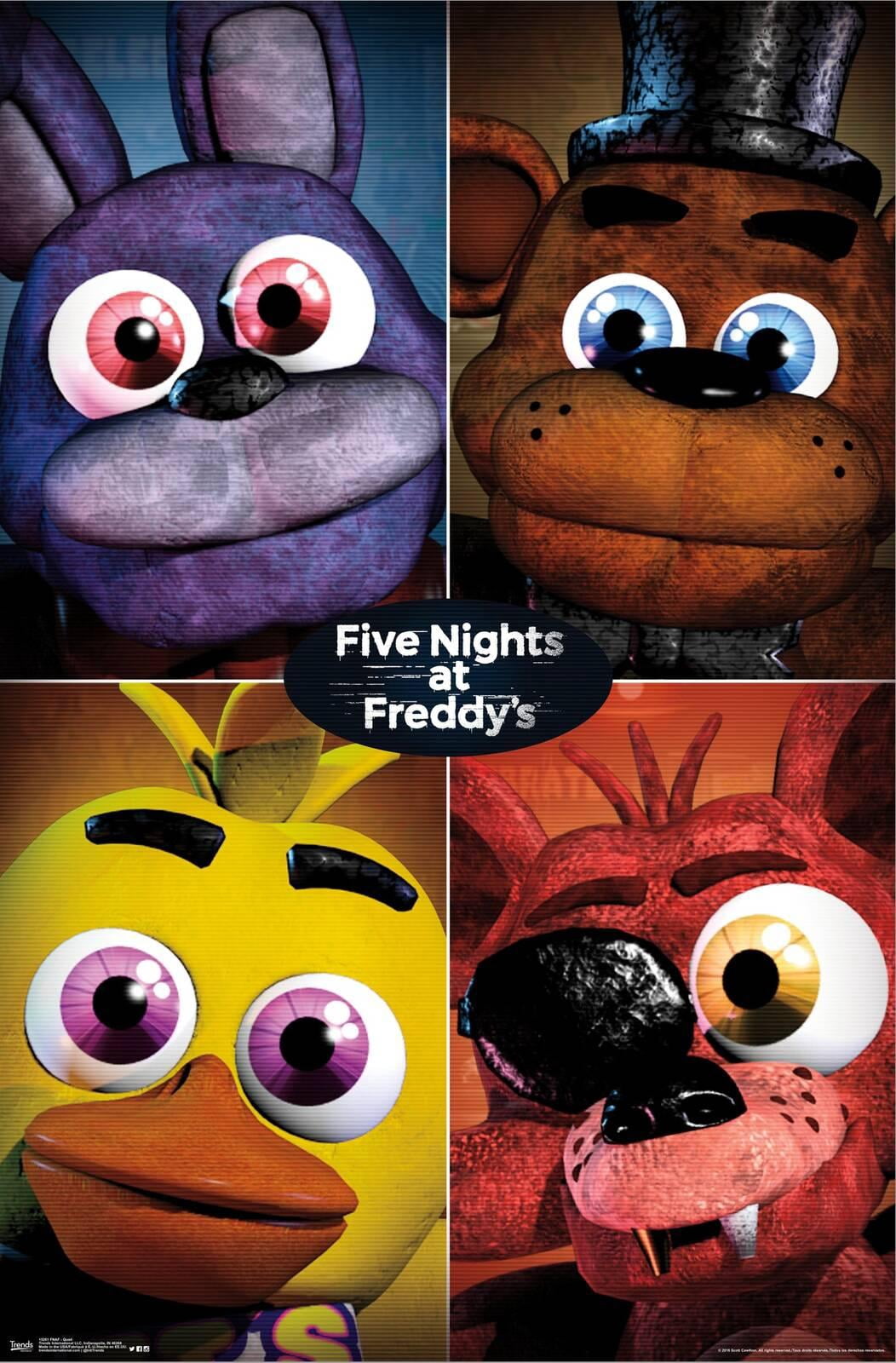 Five Nights at Freddy's - Quad Canvas Wall Poster, 22.375" x 34"