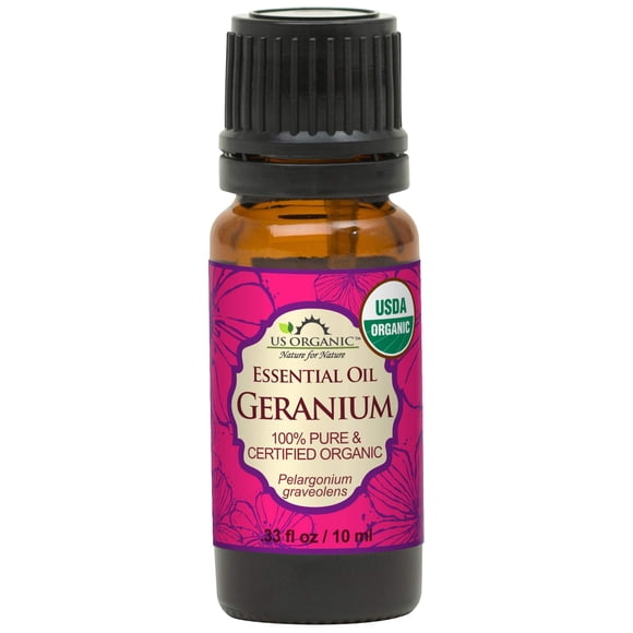 Aceite esencial de geranio orgánico estadounidense 100% puro, 10 ml