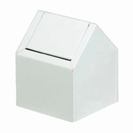 Hospeco Double Entry Swing Top Sanitary Napkin Metal Floor Receptacle, White