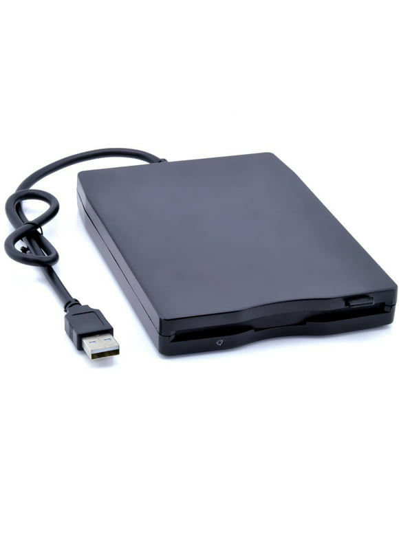 Portable External 3.5" USB 1.44 MB FDD Floppy Disk Drive Plug and Play for PC Windows 2000/XP/Vista/7/8/10 Mac 8.6 or Upper Black