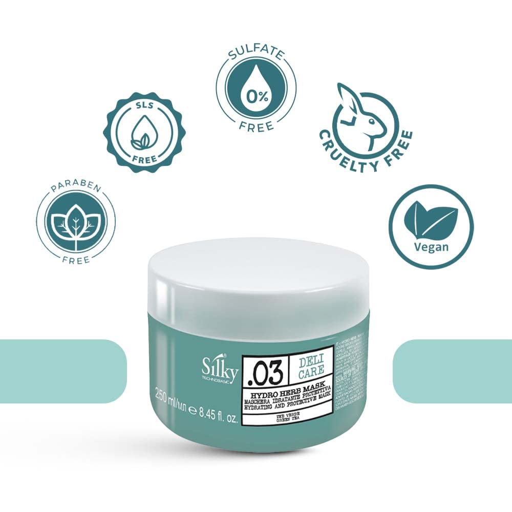 SILKY .03 DELI CARE HYDRO HERB MASK | Hydrating and Protective for Hair Strength and Protection 250ml/8.45oz