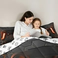 thumbnail image 6 of Feelyou Boys Games Console Full Size Comforter Sets, Mystic Orange Honeycomb Bedding Comforter Set, Cartoon Gamepad Theme Reversible Bedding Sets, Breathable Home Decor, 3 Pieces, 6 of 9