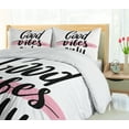 thumbnail image 5 of Ambesonne Saying Duvet Cover Sets, Text on Pinkish Stroke, 2-Queen, Charcoal Grey Pale Pink, 5 of 7