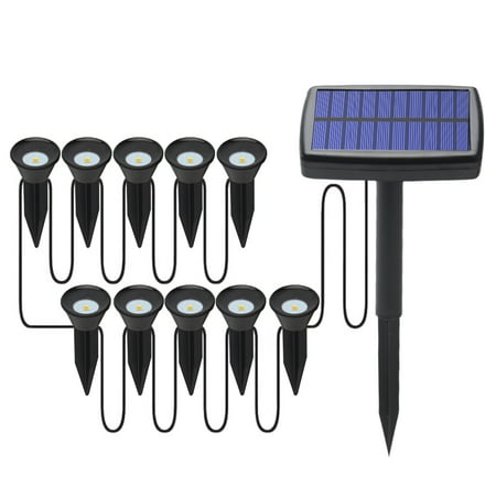 

10 In 1 Easy Install Ground Lights Solar Powered IPX4 Walkway Patio