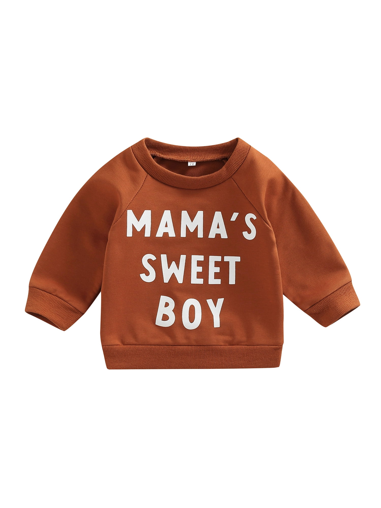 TheFound Newborn Infant Baby Boys Pullover Mama's Sweet Boy Sweatshirt Long  Sleeve Sweater Fall Clothes