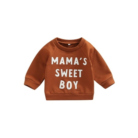 

TheFound Newborn Infant Baby Boys Pullover Mama s Sweet Boy Sweatshirt Long Sleeve Sweater Fall Clothes