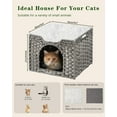 thumbnail image 6 of Cat Beds Indoor Kitten House, Handwoven Rattan Cat Cave Pet Cube, Large Cat Houses, One Bed Mat, Foldable, Hideaway, 16.5x16.5x13.2 Inches, 2 S-Shaped Hooks in Living Room Bedroom Gray, 6 of 13