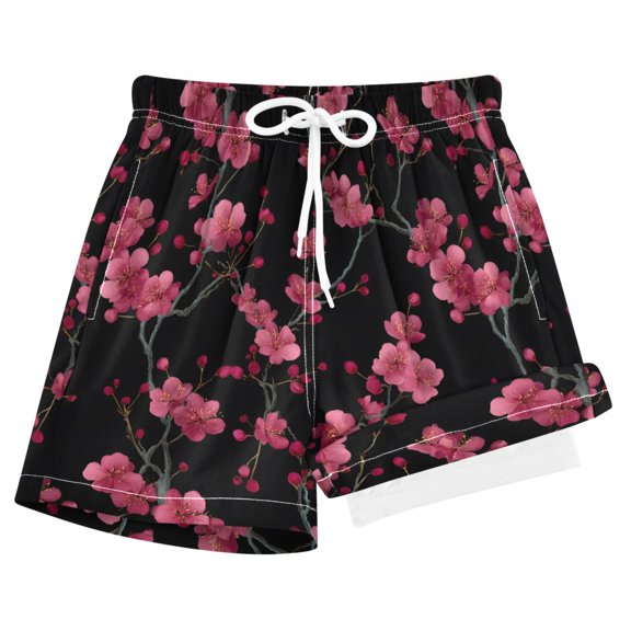 joogoo Cherry Flower Blossom Boys Swim Trunks Beach Swimsuit Shorts Boxer 8Y
