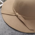 thumbnail image 5 of Toddler Baby Girls Kids Vintage Wide Brim Floppy Hat Wool Felt Bow Beach Sun Protect Caps Hat Princess Party Hat, 5 of 6