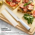 thumbnail image 3 of KitchenAid Classic 8-Inch Serrated Bread Knife with Sheath, High-Carbon Japanese Steel, White, 3 of 10