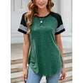 thumbnail image 2 of LELINTA Womens T Shirts Short Sleeve Tunic Tops Loose Crewneck Color Block Casual Tee Shirts Blouses, 2 of 4