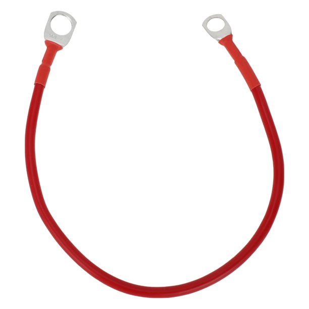 Unique Bargains 1 Pc Cable Inversor de Batería 10 AWG Gauge 1FT 3/8" Lug 5/16" Lug Cable de Batería Universal para Automóvil Vehículo Barco RV Solar Cobre Estañado Rojo