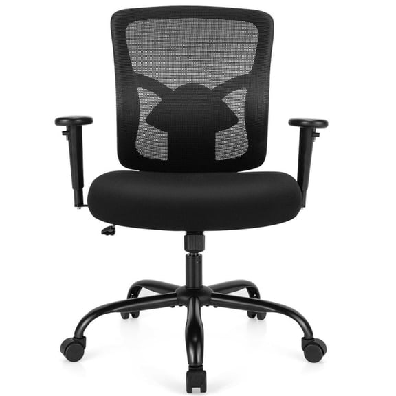 Furnibear Big and Tall Mesh Office Chair 400 lbs High Back Ergonomic Task Chair with Adjustable Lumbar Support, Computer Chair for Home Office, Black