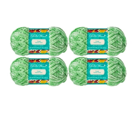 The Pioneer Woman Tonal Velvet Jadeite Yarn, 96 yards, Pack of 4