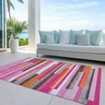 thumbnail image 6 of Addison Rugs Chantille Indoor/Outdoor Transitional Stripes Blush Washable Rectangle Rug, 9' x 12', 6 of 6