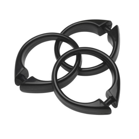 Carnation Home Fashions Snap Plastic Shower Curtain Hooks Black