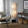 thumbnail image 2 of Mainstays 58" Modern White Rice Paper Floor Lamp with Dark Wood Finish Base, 2 of 8