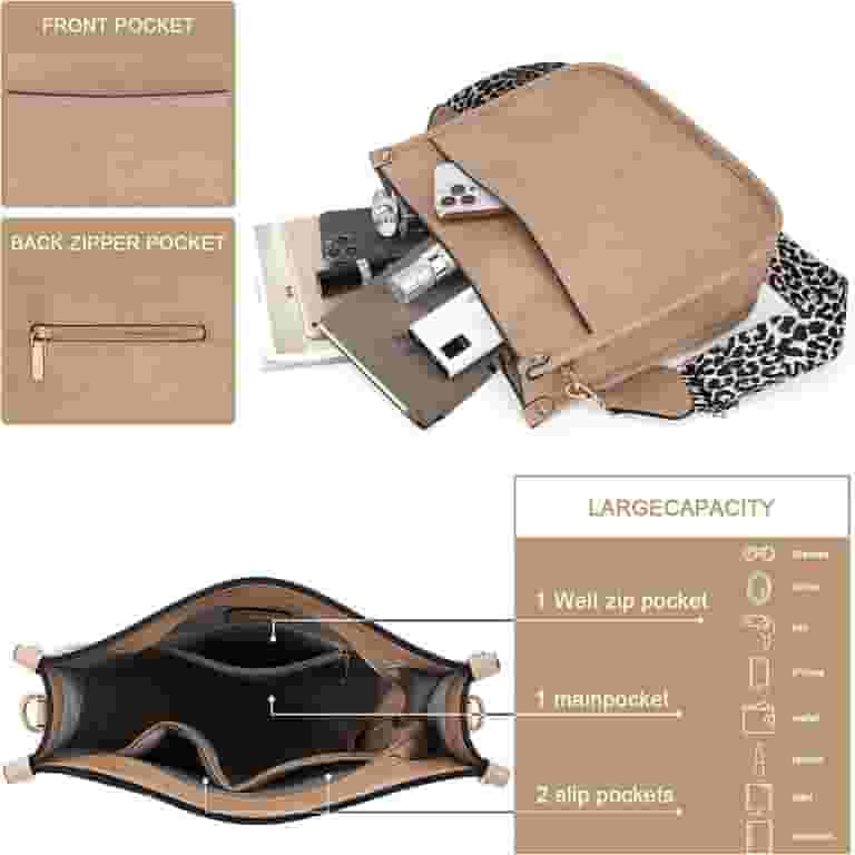 ファッション雑貨・小物その他 Vancouver Crossbody Bag HKCLUF Women's Designer Vegan Leather Crossbody Purse with 2