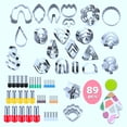 thumbnail image 3 of 89 Piezas Juego de es de Polimérica Círculo Geometría Herramienta para Patrón de Gota Cuelga para Cerámica Macarena Corte de pendientes, 3 of 8