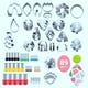 thumbnail image 3 of 89 Piezas Juego de es de Polimérica Círculo Geometría Herramienta para Patrón de Gota Cuelga para Cerámica Macarena Corte de pendientes, 3 of 8