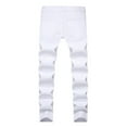 thumbnail image 5 of Quealent Men's Skinny Slim Fit Ripped Distressed Stretch Jeans Pants Slim Fit Jeans For Men (White,36), 5 of 7