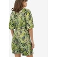thumbnail image 2 of ellos Women's Plus Size Flutter Sleeve Surplice Romper - 34/36, Green Multi Fern, 2 of 4
