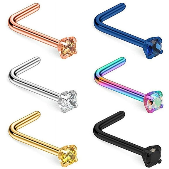 Cterwk Nose Rings Studs Stainless Screw Shaped Nose Piercing for Women Men