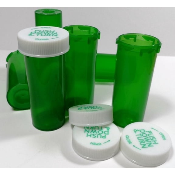 20 Dram Green Medicine Vial 500 Pack
