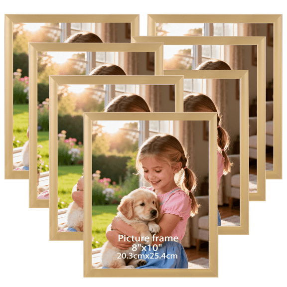 8x10 Picture Frames Set of 7, Gold