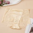thumbnail image 2 of VONCOS Khaki High Waisted Lace Briefs for Women Plus Size Tummy Control, Nylon Spandex Breathable Floral Panties, Soft Stretchy Scalloped Edge Underwear 1-Pack,Size 3XL, 2 of 3