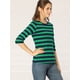 thumbnail image 4 of Disfraz de Día de San Patricio para mujer Mangas en el codo Top Cuello redondo Camiseta ajustada Camiseta estampada informal verde azul oscuro L, 4 of 6
