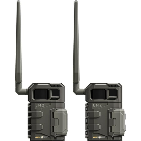SpyPoint LM2 Twin Pack Cellular Trail Camera - 20MP Photos Infrared Game Night Vision Photos 90 Flash Camera & Detection Range 0.5S Trigger Speed Photos Sent to App (VZN)
