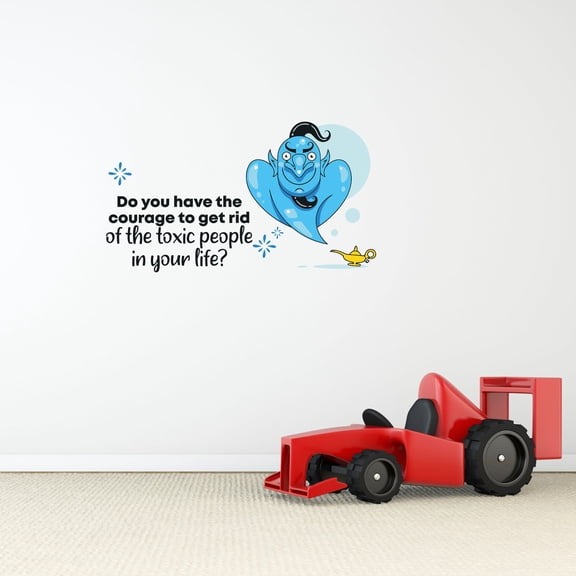 Toxic People Genie Aladdin Quote Cartoon Quotes Decors Wall Sticker Art Design Decal for Girls Boys Kids Room Bedroom Nursery Kindergarten Home Decor Stickers Wall Art Vinyl Decoration (8x10 inch)