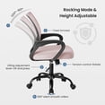 thumbnail image 4 of Silla de oficina DUMOS de respaldo medio, malla con soporte lumbar, rosa, 4 of 5