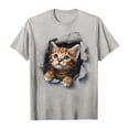 thumbnail image 5 of Cute 3d Kitten Graphic Tees for Men Women 2026 Summer Casual Short Sleeve Crewneck Cat Lovers T Shirts, 5 of 6