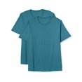 thumbnail image 3 of Big + Tall Essentials by DXL Men's Big and Tall 2-pk Tees Teal 5XLT, 3 of 5