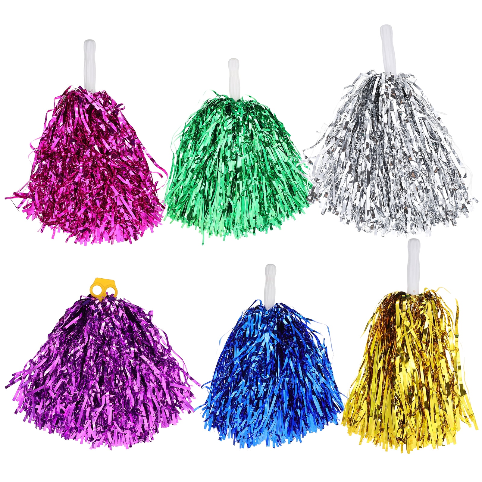  YOCOMEY 2Pcs Plastic Cheerleading Pom Poms with Baton Handle,  Premium Cheerleader Pompoms Kit, Cheering Hand Flowers for Sports Game Dance  Fancy Dress Night Party (Black/Yellow) : Sports & Outdoors