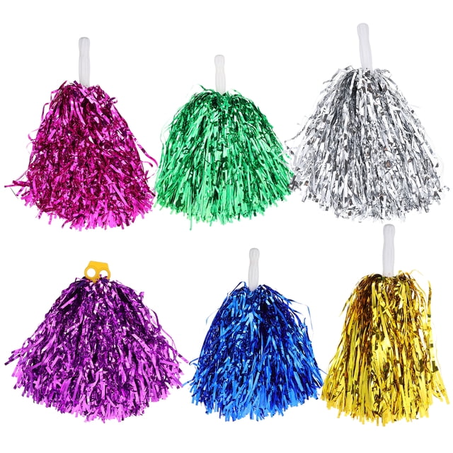 6 Pcs Pompons de Cheerleading Pompons de Cheerleading Portables Pompons en Aluminium Pompons de Cheerleading