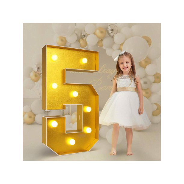 Imprsv 3FT Gold Marquee Light Up Letters & Numbers For Birthday Gold Party Decorations Large Gold Marquee Letters & Numbers For Baby Shower Wedding