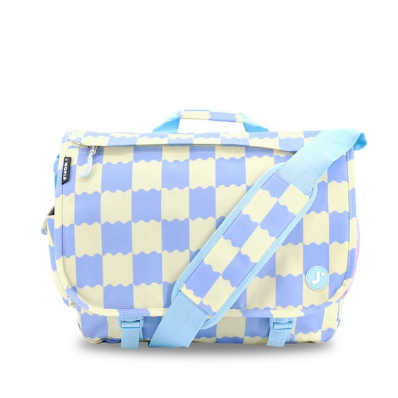 J World Unisex Thomas 16" Messenger Bag with Laptop Sleeve for School and Travel, Wiggle Blue