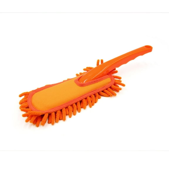 Unique Bargains Plastic Handle Chenille Microfiber Car Vehicle Cleaning Wash Duster Brush Orange