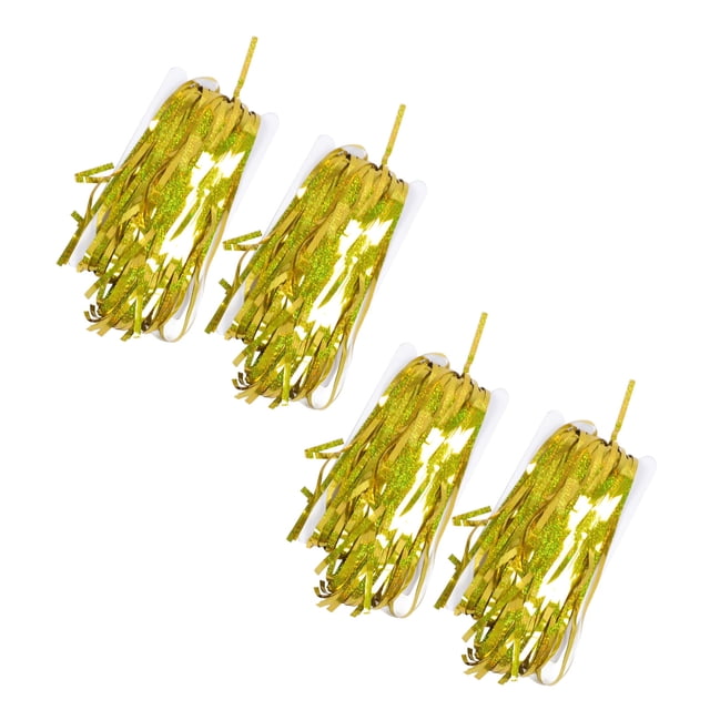 Fringe Curtain, 4PCS Set Multifunctional Reusable Metallic Tinsel Foil Fringe Curtain Practical Foldable Tinsel Door Curtain Decorative Accessories for Parties
