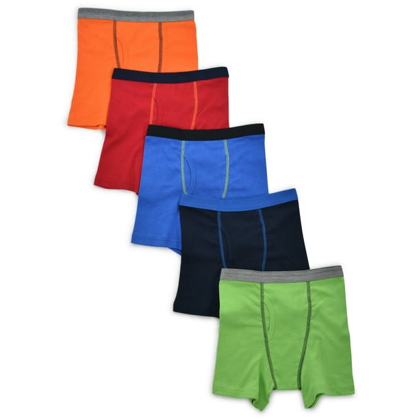 Wonder Nation Wonder Nation Boys Underwear, 5 Pack Solid Boxer Briefs