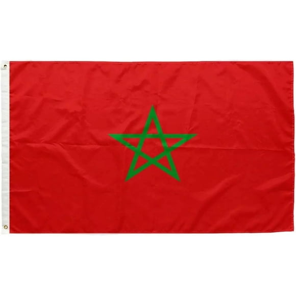 Bandera de Marruecos Boolavard 90 x 150 cm, impermeable, doble cara