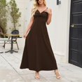 thumbnail image 7 of Cagogo Women's Elegant V-Neck Spaghetti Straps Maxi Dress Plus Size Twist Front Sleeveless Evening Club Wedding Guest Formal Long Dress, 7 of 7