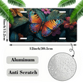 thumbnail image 2 of 1 Pcs 2D Flat License Plate Covers & Frames, Colorful Butterfly on Dewy For Decorative Front, Waterproof For Decoration Aluminum License Plate Covers & Frames Cover For Men Women, 12" X 6", 2 of 7