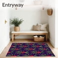 thumbnail image 3 of ODIKA 3'x5' Machine Washable Non-Slip Area Rug, Festive Holly Sprigs and Pine Needles Seasonal Floor Duo High Traffic Rug, Purple, 626213, 3 of 7