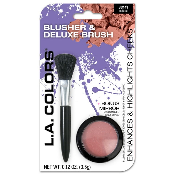 LA Colors Blusher & Deluxe Brush, Natural, 0.12 Oz
