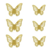 Blue Moon Studio Gold 3D Butterfly Mirror Wall Decals, Adult/Teen/Tween, 6 Pack