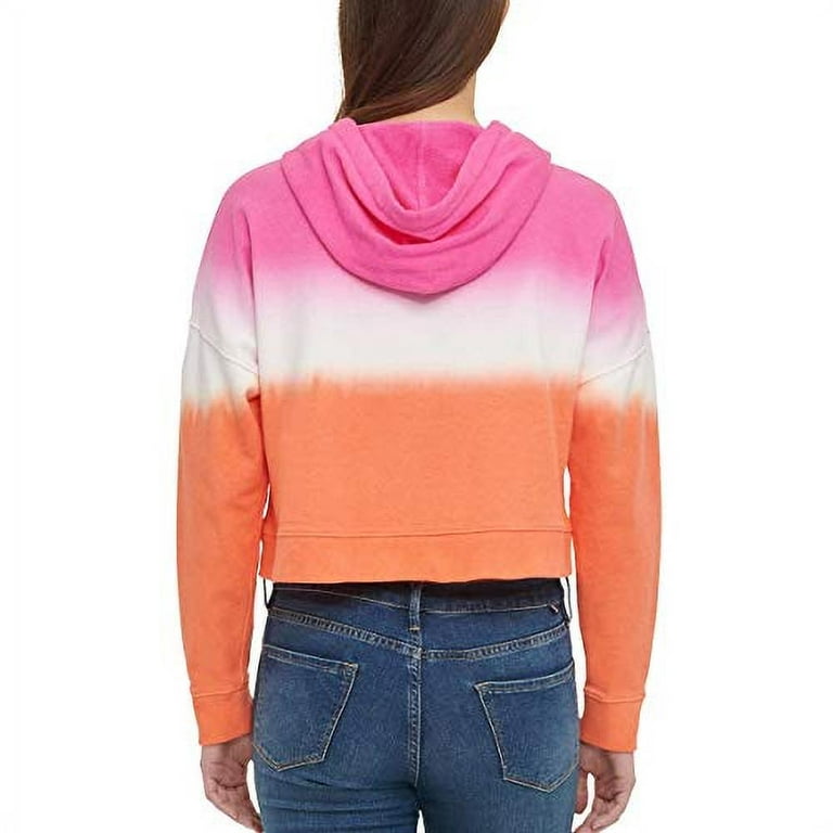 Calvin Klein Jeans Womens Monogram Logo Tie Dye Block Hoodie Sherbert Combo Large Walmart